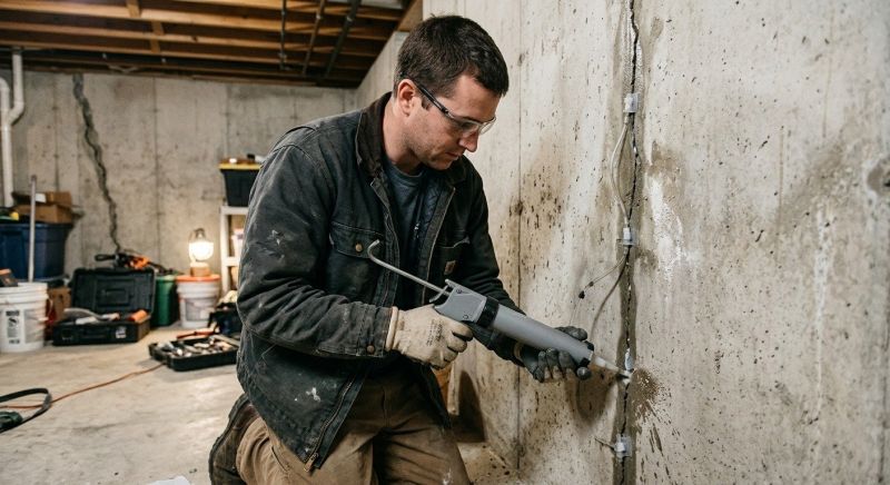 Basement Crack Repair in Mystic, CT