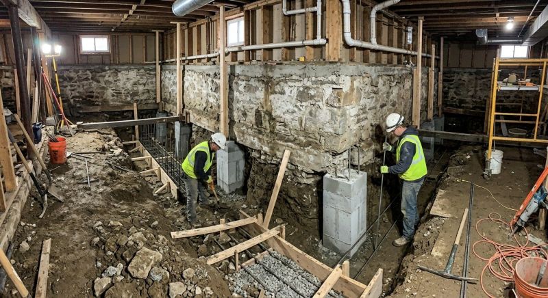 Basement Underpinning in Mystic, CT