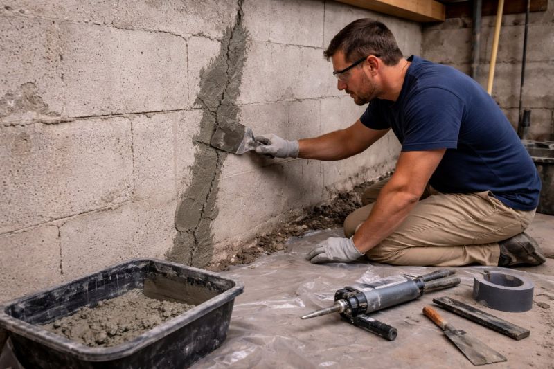 Foundation Crack Repair in Wakefield, RI