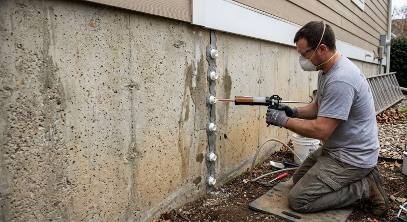 Foundation Crack Sealing in Mystic, CT