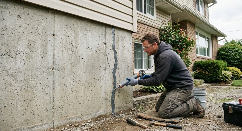Foundation Crack Sealing in Mystic, CT