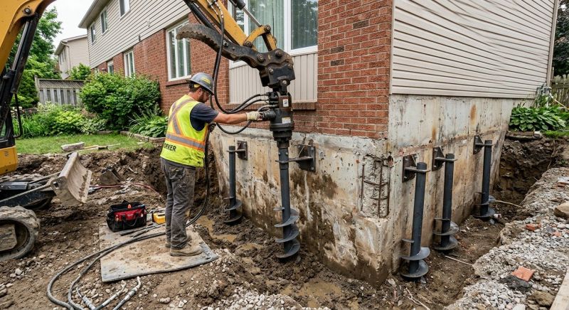 Helical Pile Installation in Mystic, CT