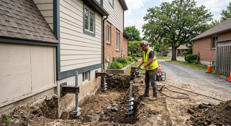 Helical Pile Installation in Mystic, CT