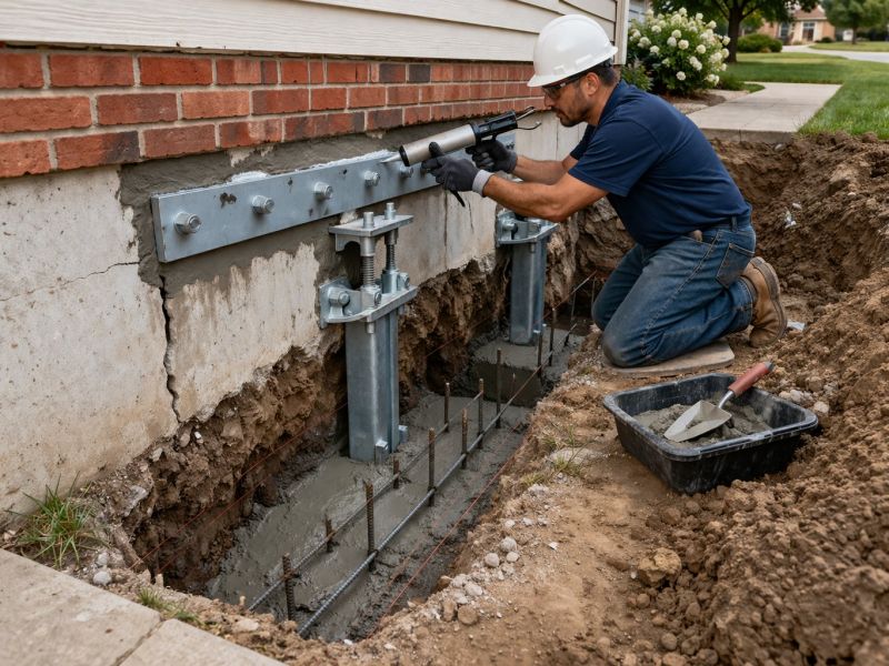 Sinking Foundation Repair in Ledyard, CT