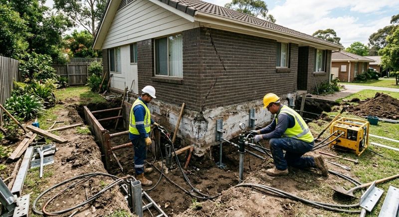 Sinking Foundation Repair in Ledyard, CT